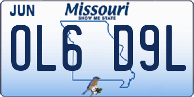 MO license plate OL6D9L