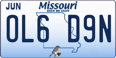 MO license plate OL6D9N