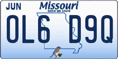 MO license plate OL6D9Q