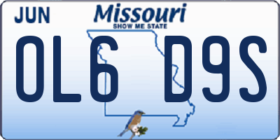 MO license plate OL6D9S