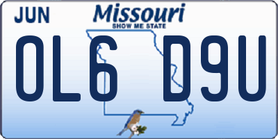 MO license plate OL6D9U