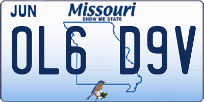 MO license plate OL6D9V