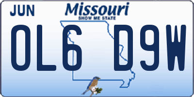 MO license plate OL6D9W