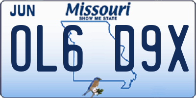 MO license plate OL6D9X