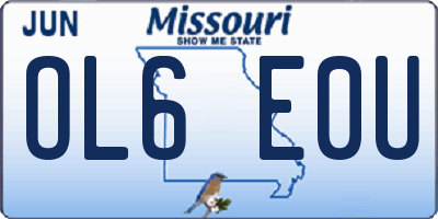 MO license plate OL6E0U