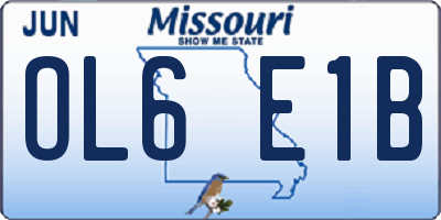 MO license plate OL6E1B