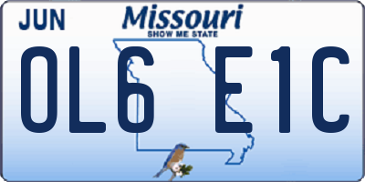 MO license plate OL6E1C