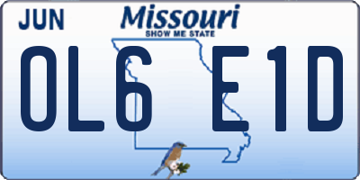 MO license plate OL6E1D