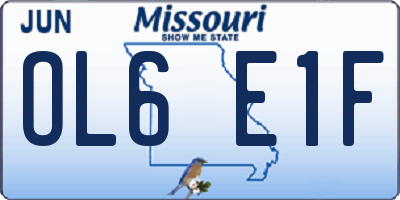 MO license plate OL6E1F