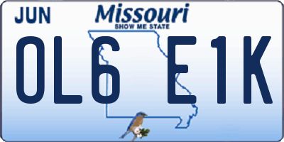 MO license plate OL6E1K