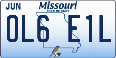 MO license plate OL6E1L