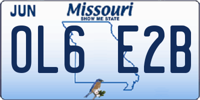 MO license plate OL6E2B