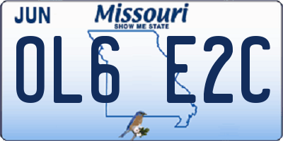 MO license plate OL6E2C