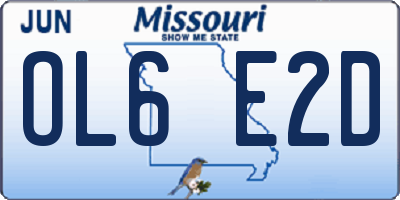 MO license plate OL6E2D