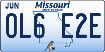 MO license plate OL6E2E