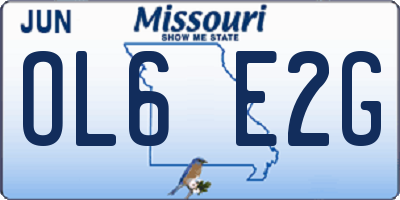 MO license plate OL6E2G