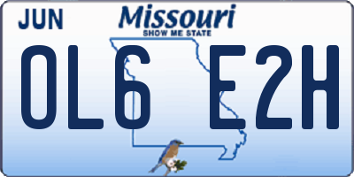 MO license plate OL6E2H