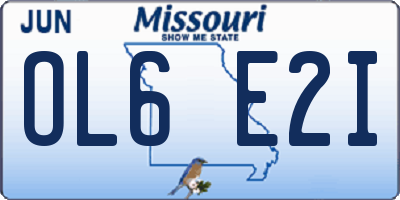 MO license plate OL6E2I