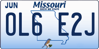 MO license plate OL6E2J