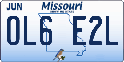 MO license plate OL6E2L