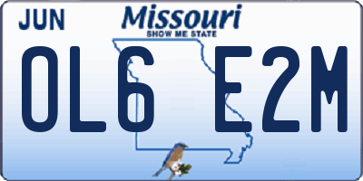 MO license plate OL6E2M