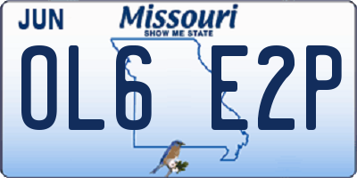 MO license plate OL6E2P