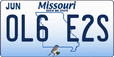 MO license plate OL6E2S
