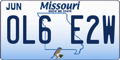 MO license plate OL6E2W