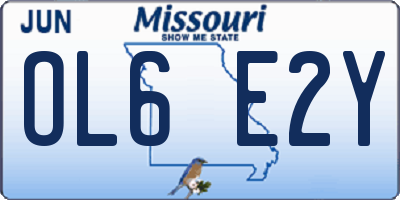 MO license plate OL6E2Y