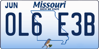 MO license plate OL6E3B