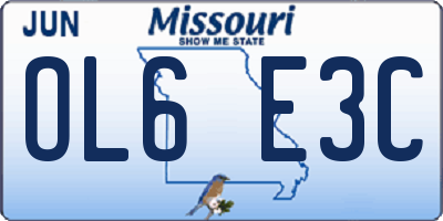 MO license plate OL6E3C