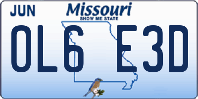 MO license plate OL6E3D