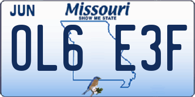 MO license plate OL6E3F