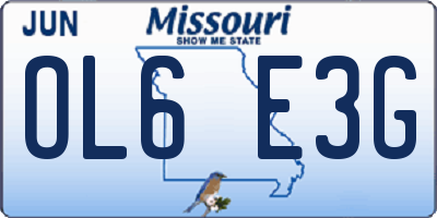 MO license plate OL6E3G