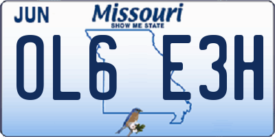 MO license plate OL6E3H