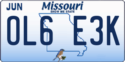 MO license plate OL6E3K