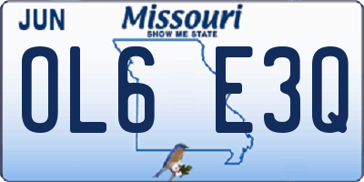 MO license plate OL6E3Q