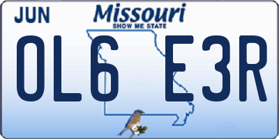 MO license plate OL6E3R