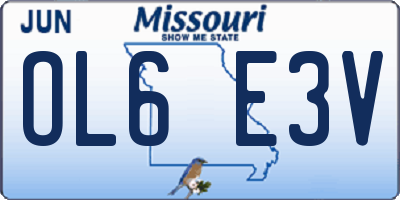 MO license plate OL6E3V