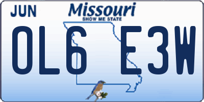 MO license plate OL6E3W