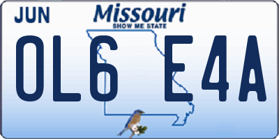 MO license plate OL6E4A