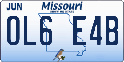 MO license plate OL6E4B