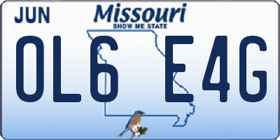 MO license plate OL6E4G