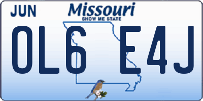 MO license plate OL6E4J