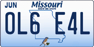 MO license plate OL6E4L