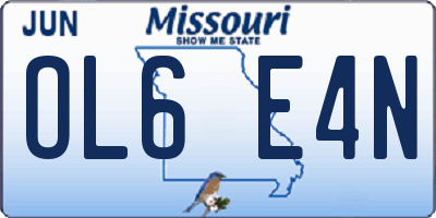 MO license plate OL6E4N