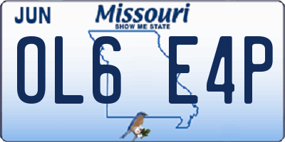 MO license plate OL6E4P