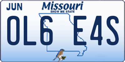 MO license plate OL6E4S