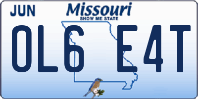 MO license plate OL6E4T