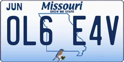 MO license plate OL6E4V